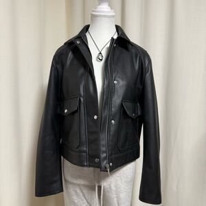 ZARA faux leather pocketed jacket
